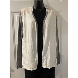 Chicos Cerise Cardigan Sz 2 L NWT Colorblock Open Front Women’s Sweater